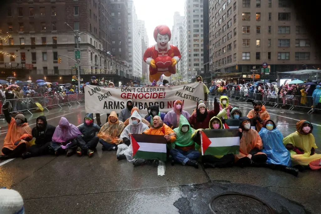 Protests Interrupt Macy’s Thanksgiving Day Parade, Leading to 25 Arrests. (Image Credit: REUTERS)