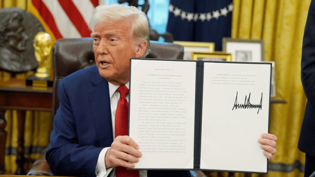 Trump’s Sovereign Wealth Fund Could Be Use To Buy TikTok President Donald Trump holds up a signed executive order establishing a United States Sovereign Wealth Fund on February 3. (Image Credit: AP)
