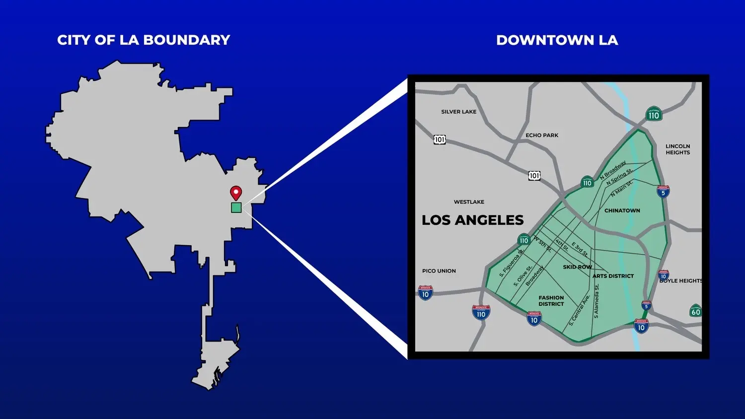 Map of LA curfew, issued by Mayor Karen Bass. (Image Source: City of Los Angeles Officials)