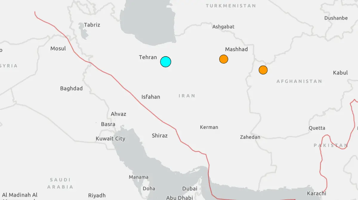 Map of the Iran earthquake on June 20, 2025. (Image Source: USGS)