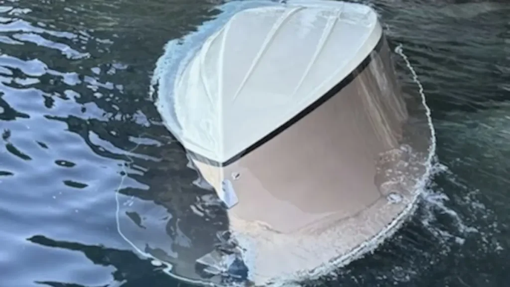 Images of the capsized boat released by US Coast Guard of the tragic Lake Tahoe boat accident. (Image Source: US Coast Guard)