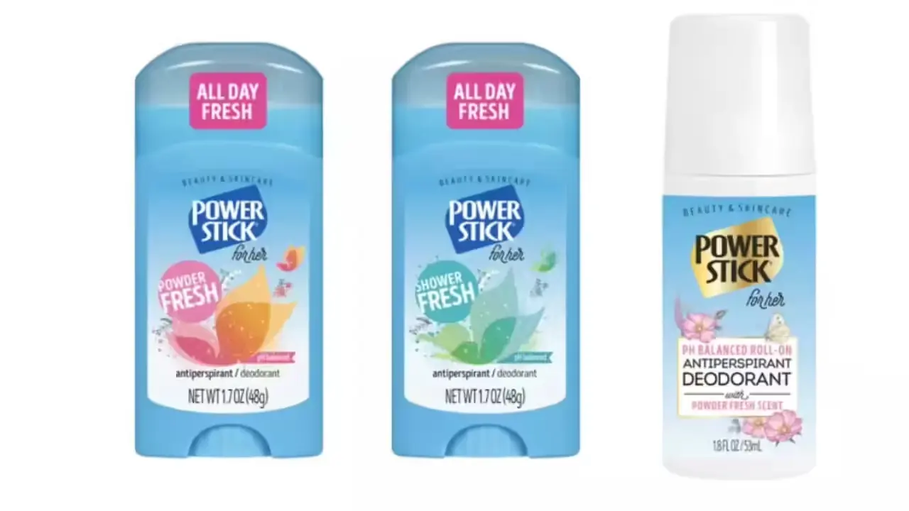 Pictures of deodorants recalled by the FDA.