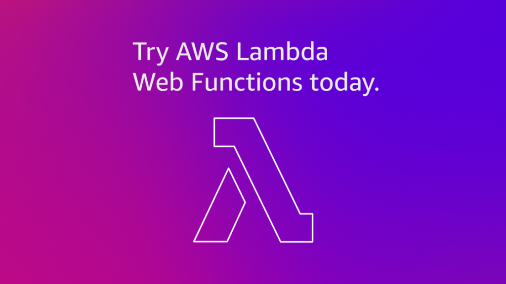 AWS Lambda Web Functions logo on a server rack