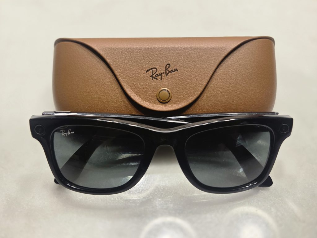 Blind users fear backlash as smart glasses get ‘pervert’ label Close up of smart glasses with a visible recording light on the frame