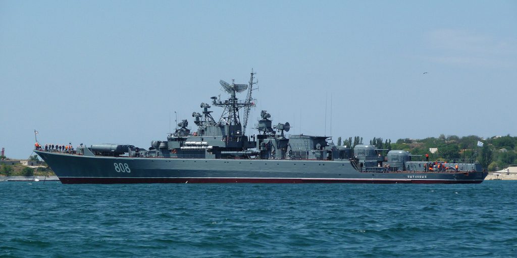 Bulgaria Summons Russian Envoy After Black Sea Drone Strikes Black Sea coastline near Bulgaria with merchant ships in the distance