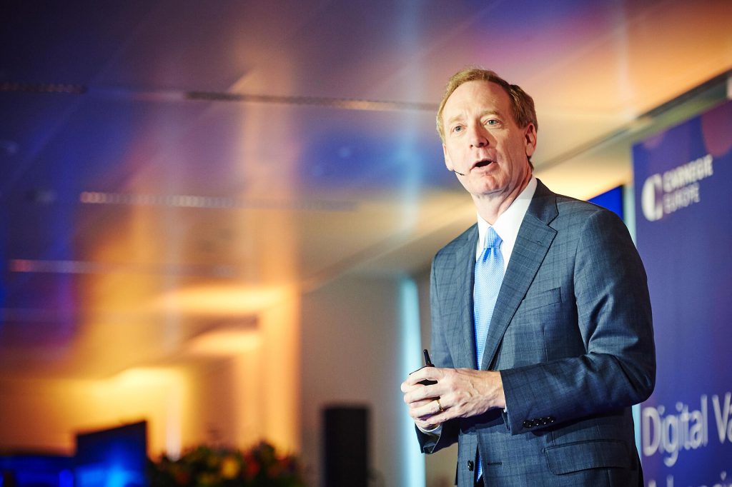 Microsoft President Calls for Global AI Safety Rules Microsoft president Brad Smith discussing AI safety rules