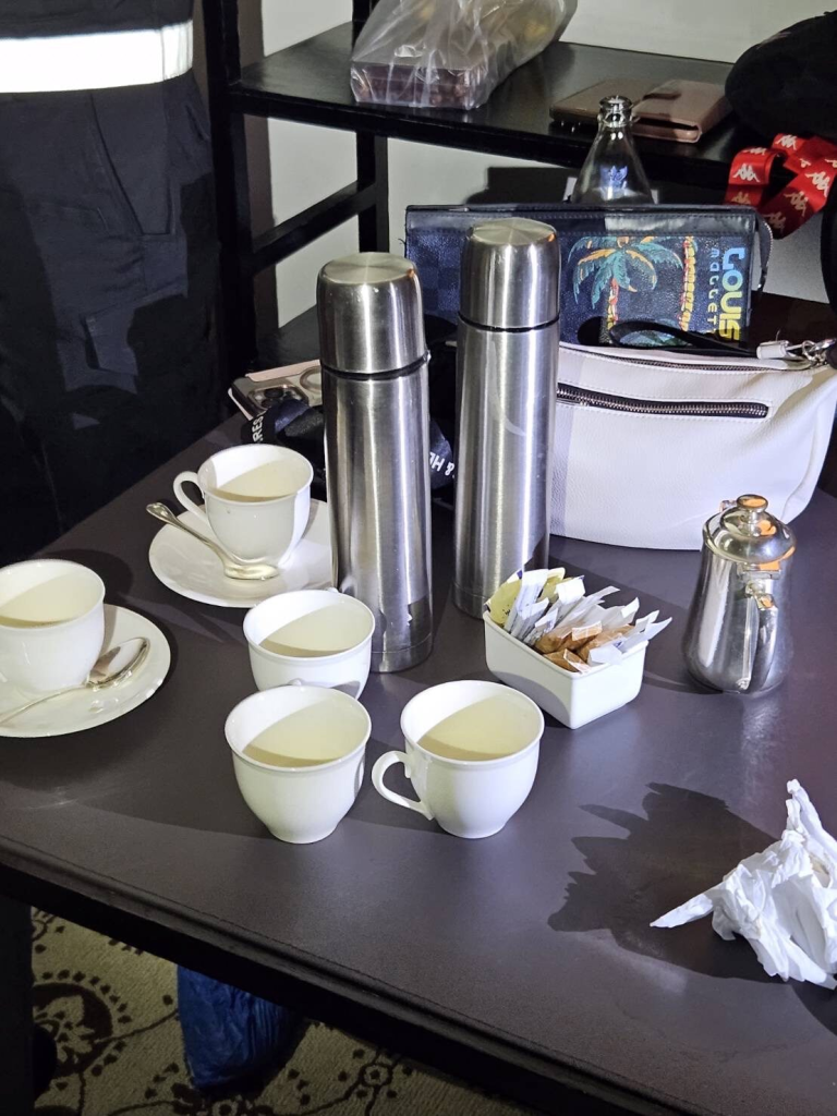 Police say they found traces of cyanide in all six tea cups.