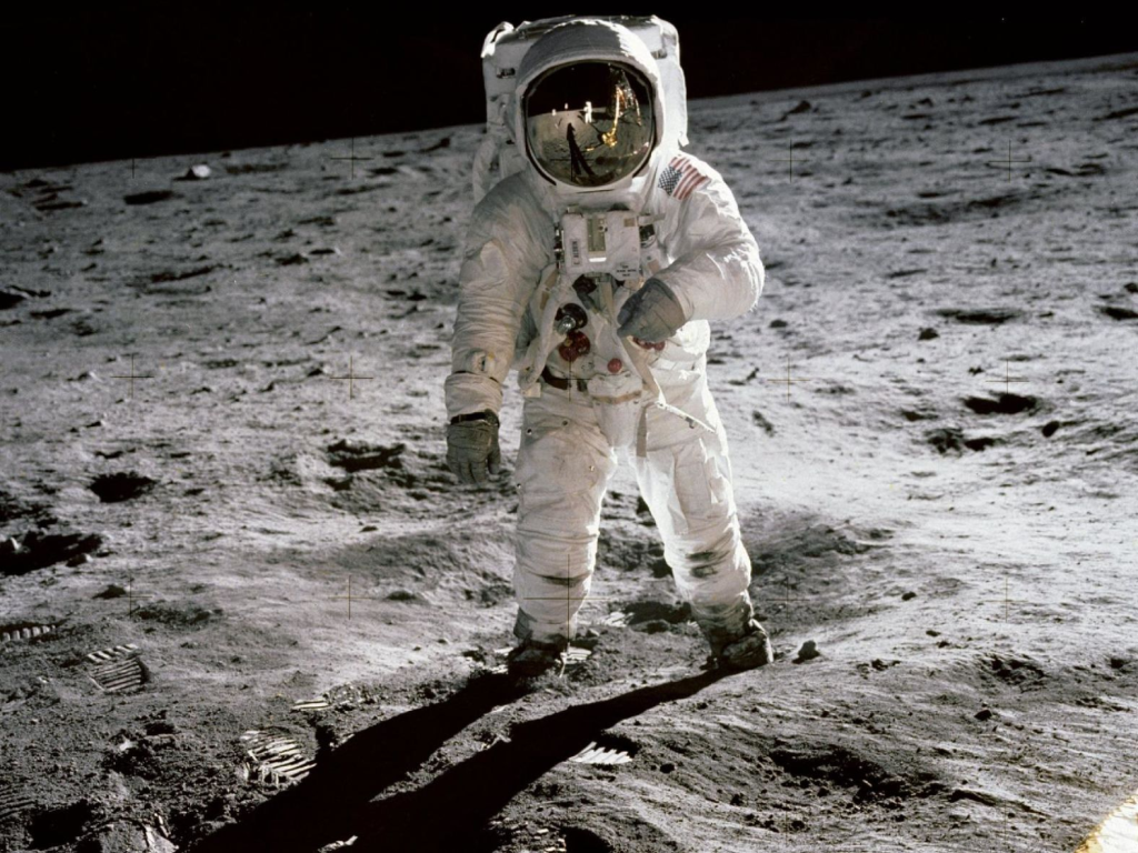 Celebrating 55 Years of Apollo 11: Moon Landing Anniversary 3 Aldrin walks on the surface of the moon. He and Armstrong spent a little over two hours collecting rock samples and data near the moon's Sea of Tranquility region. (Credit: NASA)