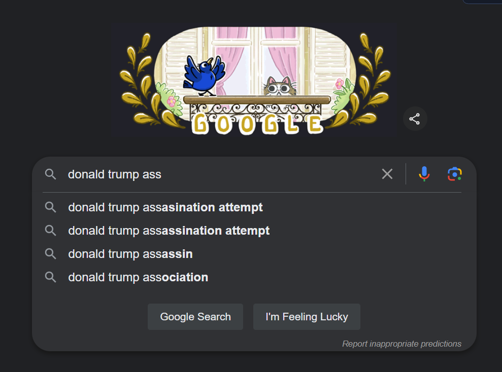 Google Face Backlash Over Trump Assassination Search Result 1