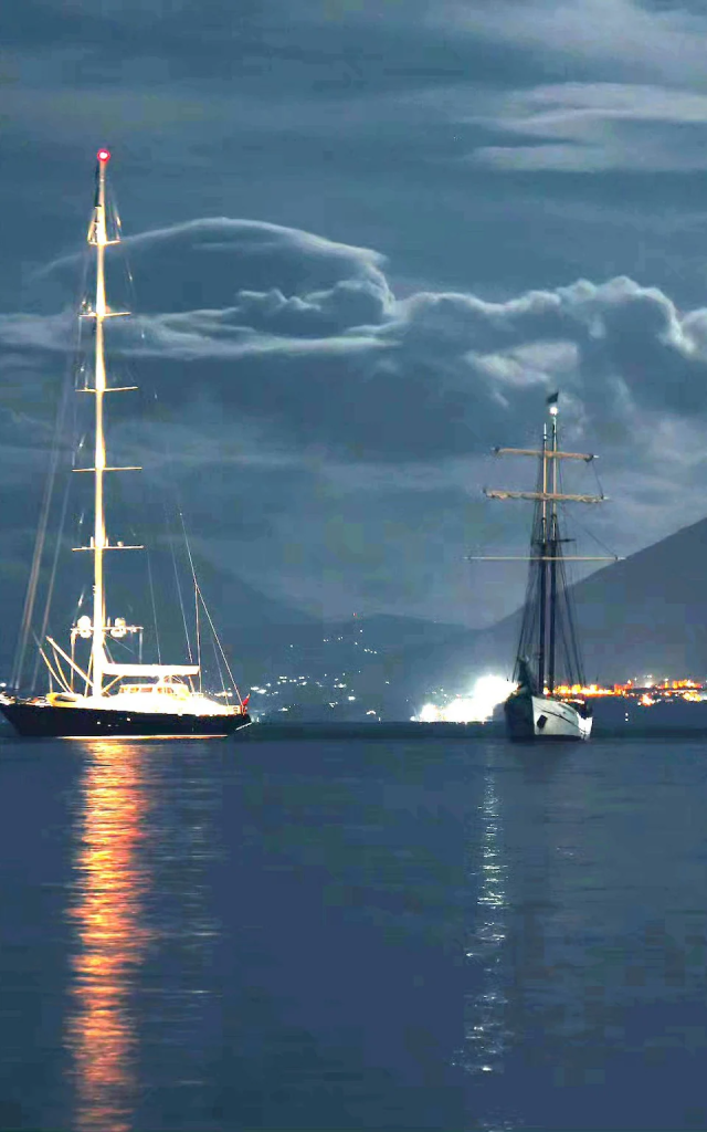 Mike Lynch's Superyacht Sinking: What Happened ? 3 One of the last photo thought to have been taken of the superyacht (on the left) off Porticello at 10pm on Sunday.