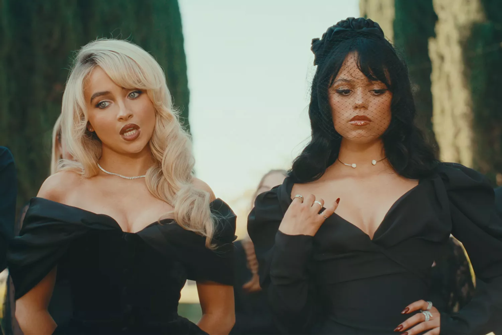 Sabrina Carpenter and Jenna Ortega's New Gory ‘Taste’ Music Video 1 Sabrina Carpenter and Jenna Ortega in the "Taste" music video. (Credit: Sabrina Carpenter / YouTube)