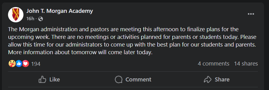 Alabama High School Football Player Dies After Game Injury 3 In the wake of Caden Tellier's passing, Morgan Academy has suspended all school activities for the week. (Source: John T. Morgan Academy Facebook)