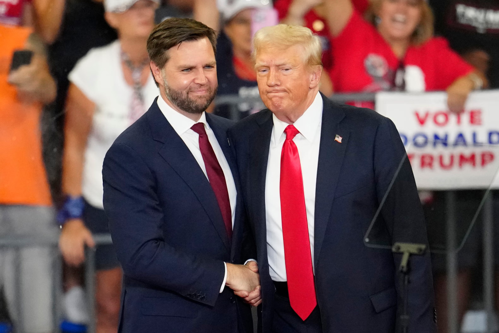 Kamala Harris’ Vice Presidential Choice Narrows to Walz and Shapiro: What to Expect 2 JD Vance was selected by Donald Trump as his running mate during the four-day GOP convention last month. Hogan was not among the party’s Senate candidates who spoke during the event. (Credit: Associated Press)