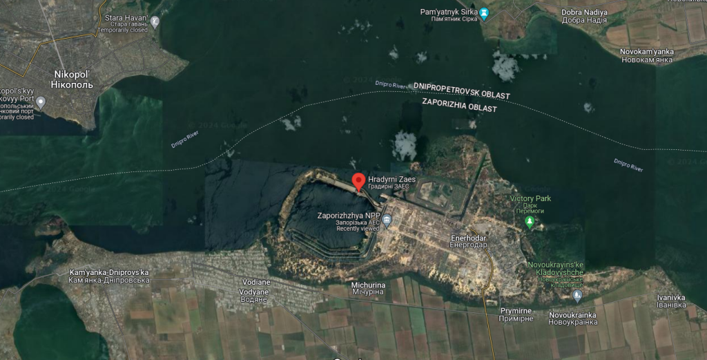 Zaporizhzhia NPP has been under Russian occupation since 3 March 2022. The plant is illegally operated by Russia's Rosatom but is currently not generating electricity. (Image Credit: RBC-Ukraine)