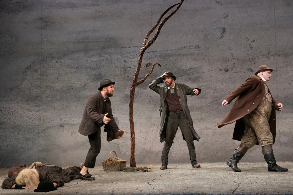 Bill and Ted’s Next Excellent Adventure: Broadway! 2 From left to right, Garrett Lombard, Aaron Monaghan, Marty Rea and Rory Nolan in the Druid Theater’s production of Beckett’s 'Waiting for Godot.' (Credit: Sara Krulwich / The New York Times)