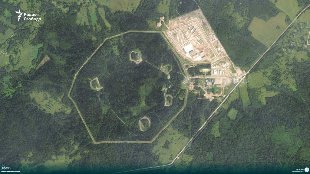 Satellite Images Reveal Potential Launch Site for Russia's Nuclear-Powered Cruise Missile 1 Imagery of the alleged site for launching the new Russian nuclear-powered cruise missile 'Burevestnik' (NATO name 'Skyfall') missile in Vologda Oblast: construction began between May and June 2021, as seen in Google Earth imagery (59.1095, 38.6383). (Source: Planet Labs PBC / Reuters)