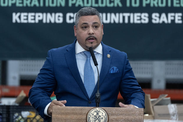 Mayor Eric Adams Indicted: Charges Shake New York City Leadership 2 Police Commissioner Edward Caban resigned as police commissioner after federal agents raided his home. (Credit: LEV RADIN / Getty Images)