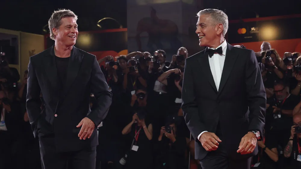 Brad Pitt And George Clooney Shine In New Movie "Wolfs" At Venice Film Festival 1 Brad Pitt and George Clooney at the Venice Film Festival premiere of 'Wolfs.' (Credit: VITTORIO ZUNINO CELOTTO / GETTY IMAGES)