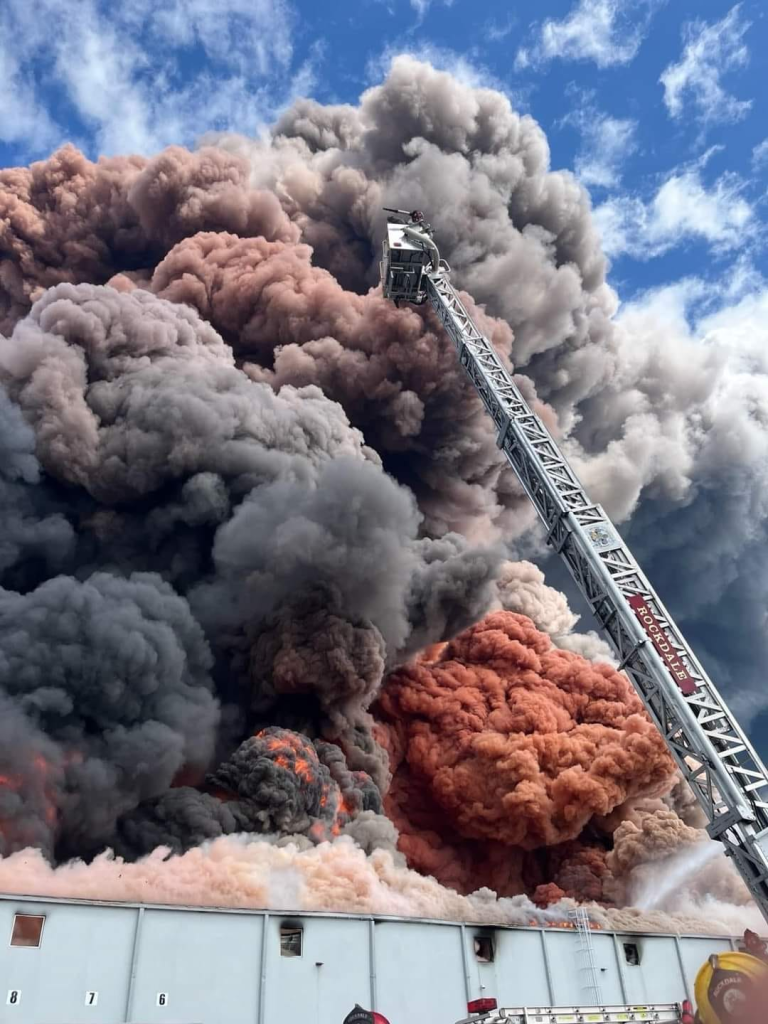 Conyers BioLab Fire Forces 17,000 Residents to Evacuate 4 The BioLab Conyers fire has been successfully extinguished, but the shelter-in-place order remains active for Rockdale County as toxic fumes and smoke can still be seen rising miles away.