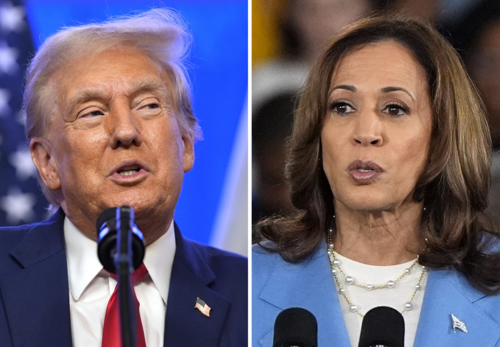Vice President Kamala Harris and former President Donald Trump will square off this Tuesday on September 10, 2024, 9 p.m. EDT for their first presidential debate ahead of the November election. (Image Credit: Associated Press)