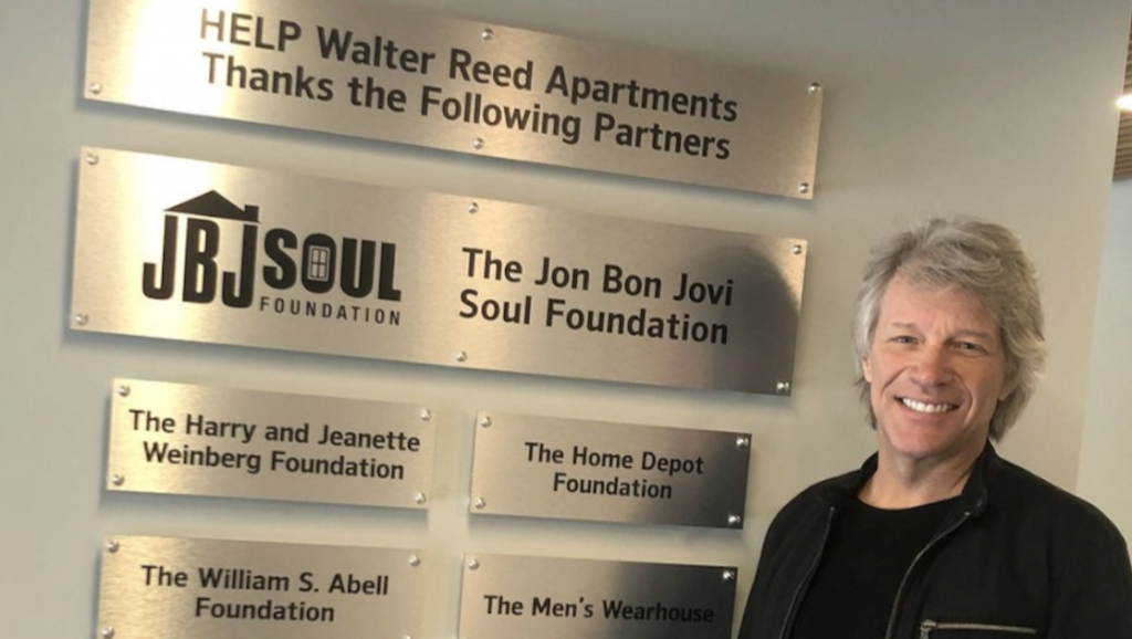Bon Jovi Saves Woman From Suicide on Nashville Pedestrian Bridge 2 Jon Bon Jovi’s JBJ Soul Foundation has given a $100,000 grant to the American Legion Post 107’s non-profit arm to support a Hoboken veterans center. (Image Source: JBJ Soul Foundation)