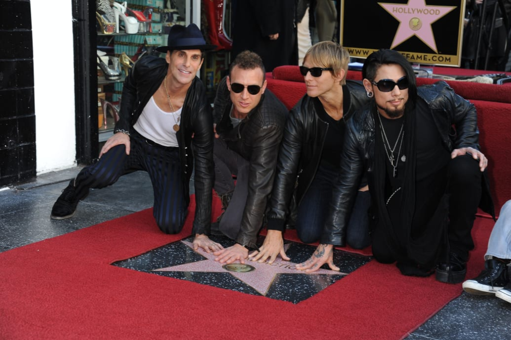 Jane's Addiction Reunion Concert Ends In Chaos As Perry Farrell And Dave Navarro Clash 3 From left to right: Musicians Perry Farrell, Stephen Perkins, Chris Chaney and Dave Navarro honored with a Star on the Hollywood Walk of Fame. (Image Credit: Frank Trapper)