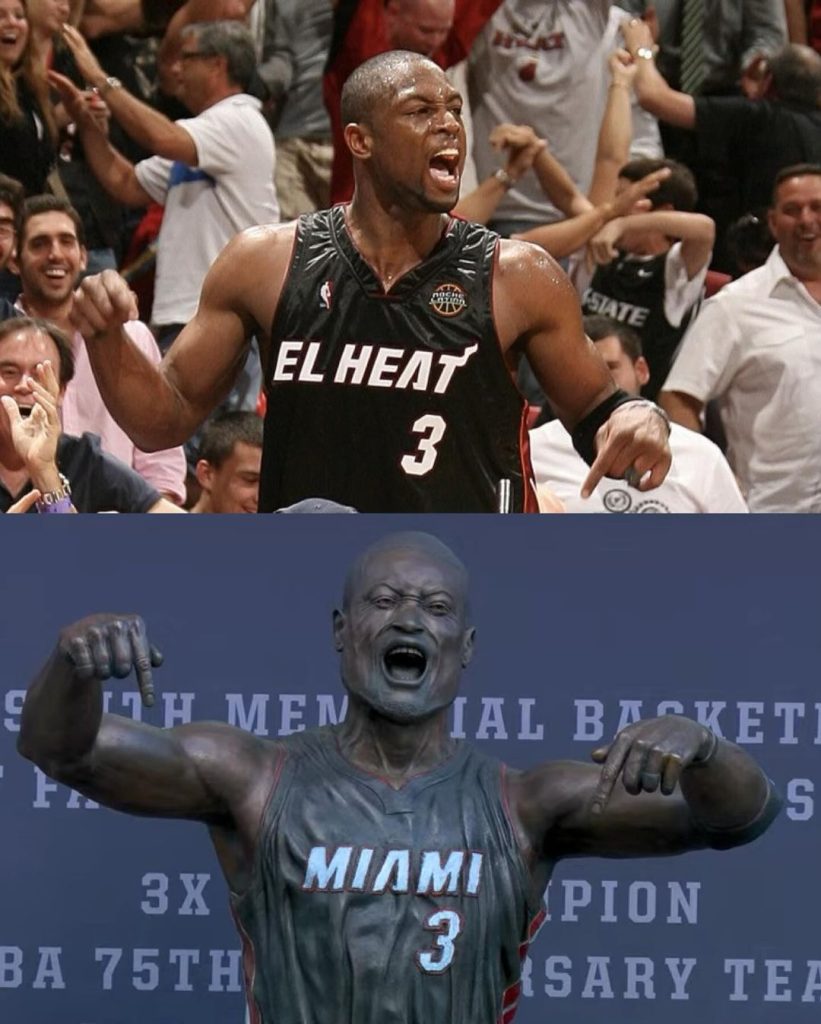 Dwyane Wade Statue Reveal: Honoring "This is My House" Moment 2 This is my house Dwyane Wade iconic pose has now been immortalized outside Kaseya Center.