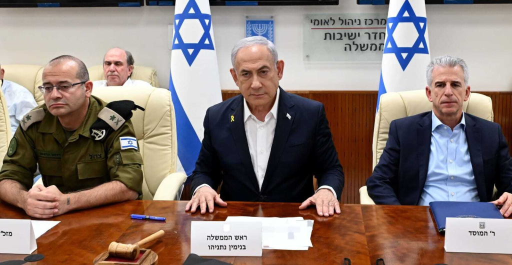 Iran Latest Attack on Israel Escalates Tensions in the Middle East 3 Prime Minister Benjamin Netanyahu (middile) makes a statement to the public following an Iranian ballistic missile attack on Israel, October 1, 2024. (Image Source: Avi Ohayon/GPO)