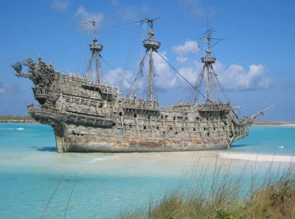 A Ghost Ship To Washed Ashore St. Augustine ? 2 The fake Ghost Ship St. Augustine Hurricane Milton was a replica of the "Flying Dutchman" from the series "Pirates of the Caribbean." (Image Source: Casper Planet)
