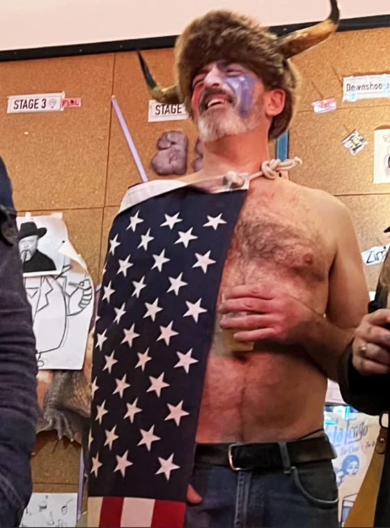 Jay Johnston dressed up as Jacob Chansley, known as the “QAnon Shaman,” at a Halloween party in 2022.U.S. (Image Credit: District Court for the District of Columbia)