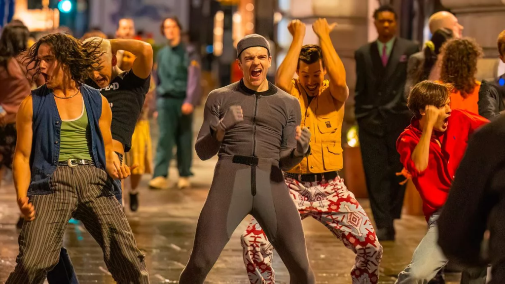 Actor Jonno Davies, who plays a young Robbie, is pictured in a CGI suit while filming the Better Man movie in London(Image Credit: CLICK NEWS AND MEDIA)