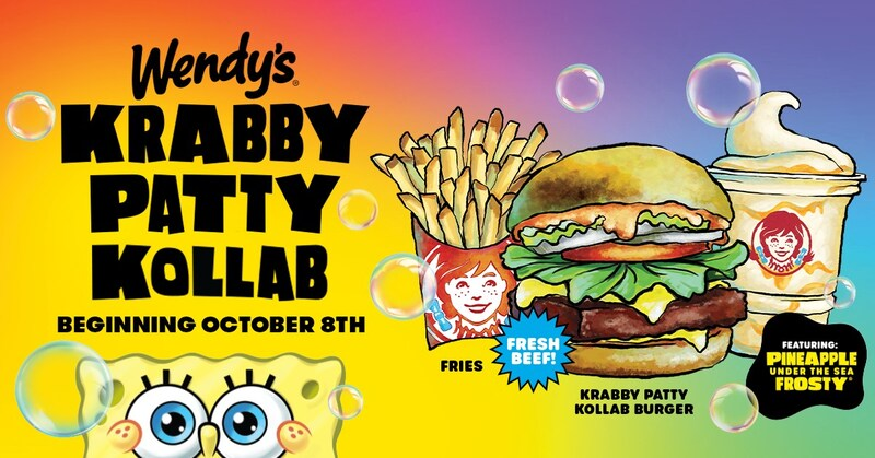 Is This the Krusty Krab? No, This is Wendy's: New Krabby Patty Collab Hits Restaurants This Week 1 As of October 8, fans of both Wendy's and SpongeBob can indulge in the new Wendy's Krabby Patty Kollab, featuring two menu items inspired by the iconic animated show. (Image Source: Wendy's)