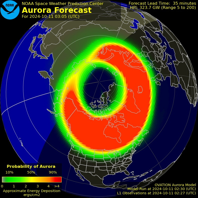 Northern Lights Tonight: Best Time and Places to See the Aurora Borealis 1 Can you see northern lights tonight ? Yes, in the northern part of the United States. (Image Source: NOAA)