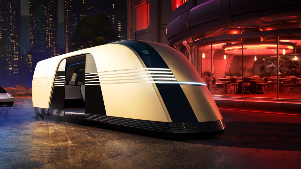 At the exclusive Tesla event, Elon Musk also debut the Robovan as part of the Tesla Robotaxi event. (Image Credit: Sawyer Merritt)