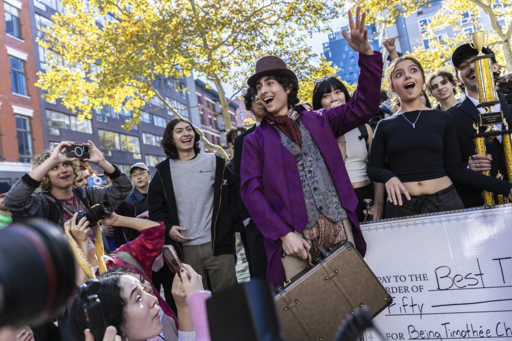 Timothée Chalamet Crashes Look-Alike Contest in New York City. (Image Credit: Stefan Jeremiah)