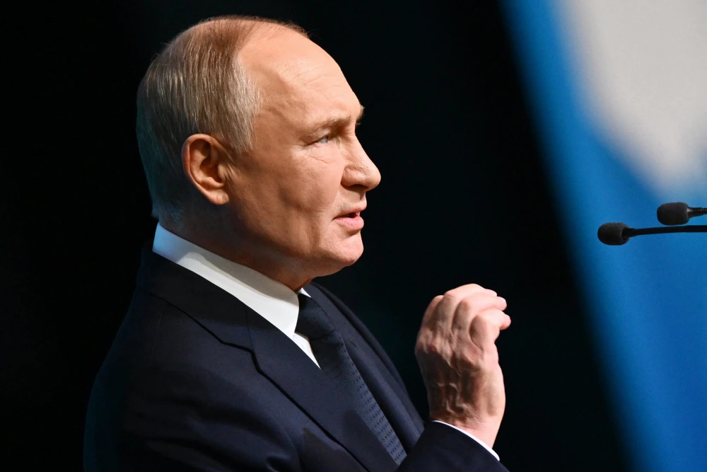 The move to froze Google in Russia subsidiary assets is more symbolic than anything by President Vladimir Putin. (Credit: Kristina Kormilitsyna / AFP - Getty Images)