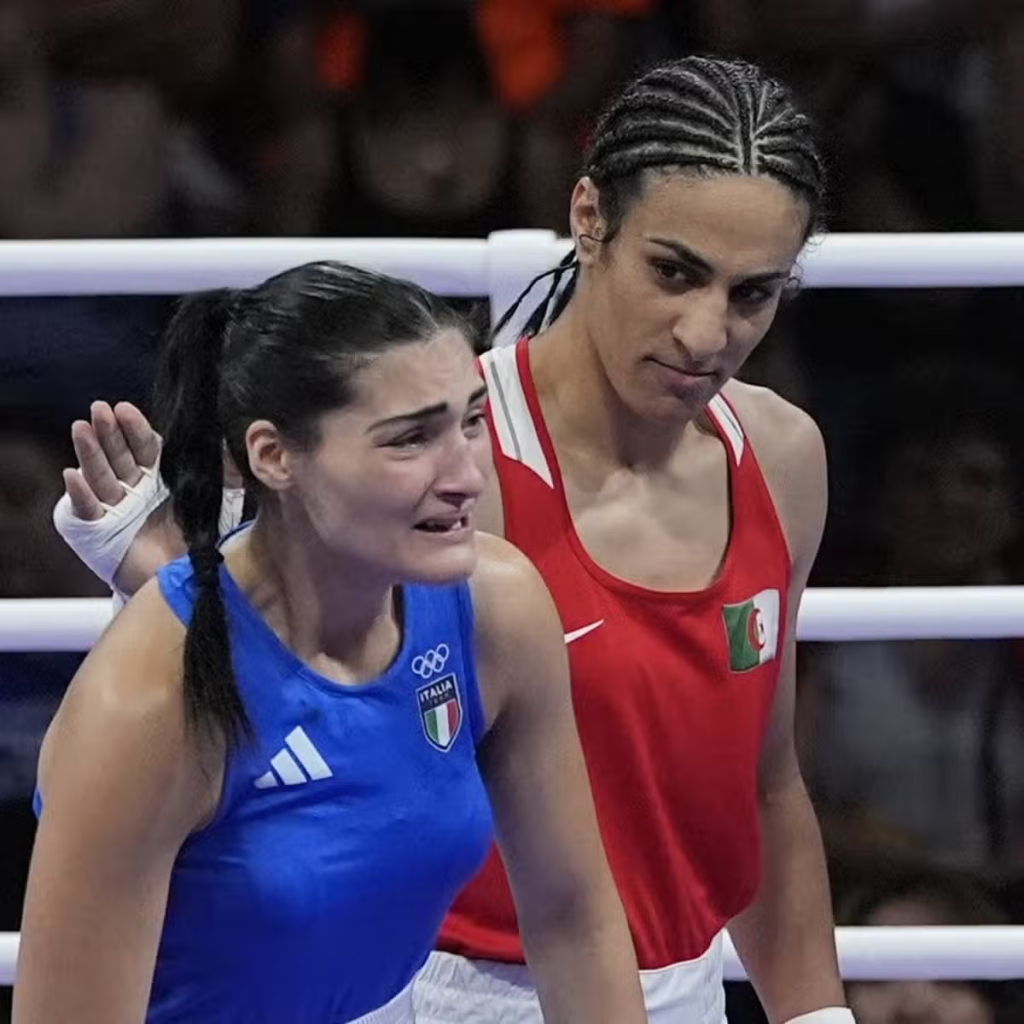 Imane Khelif Medical Report Leaked Reveals XY Chromosomes 3 Algeria boxer Imane Khelif (red) next to Italy's Angela Carini (blue) broke down in tears, said she had never been hit so far. The Italian boxer withdrew after only 46 seconds at the 2024 Summer Olympics, Thursday, August 1, 2024 in Paris, France. (Image Credit: AP)