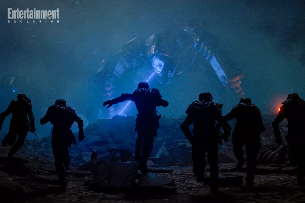 The war against machines in Dune: Prophecy, 10,000 years before the setting of Dune (2021), before Paul Atreides was born. (Image Credit: Entertainment Weekly / HBO)