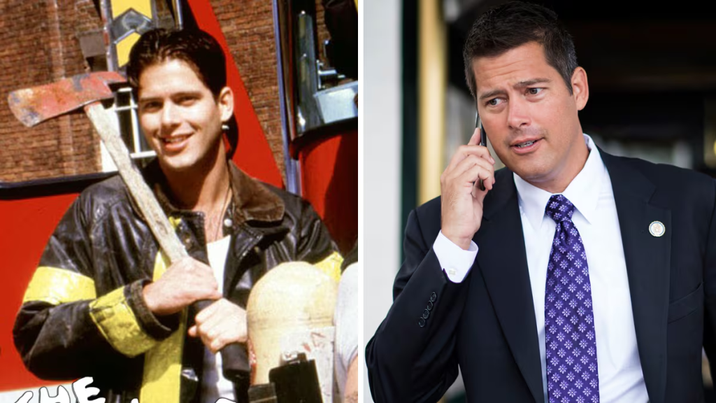 Sean Duffy was known for being a competitive lumberjack and for his outspoken conservative views from The Real World: Boston (1997). (Credit: Everett and Getty Images)