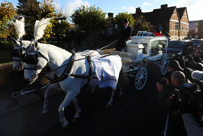 Liam Payne Funeral: One Direction Reunites to Mourn 1 Coffin of former One Direction singer Liam Payne arrives for the funeral at St. Mary's Church in Amersham, near London, Britain, Nov. 20, 2024. (Image Credit: Toby Melville / REUTERS)