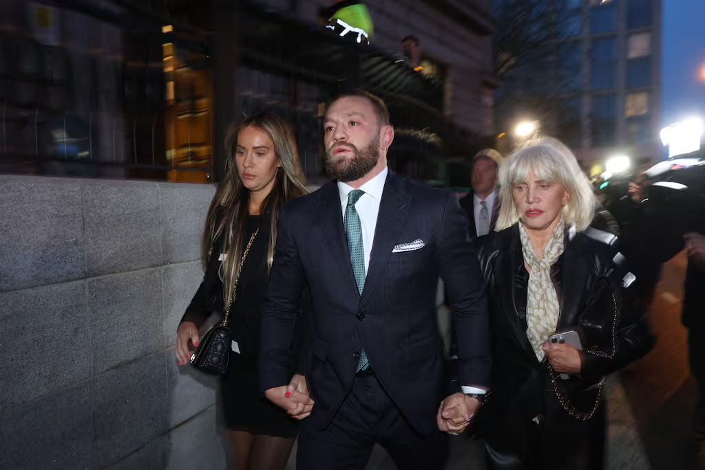 Conor McGregor wife, Dee Devlin, and mother Margaret McGregor at the High Court. (Image Credit: Collins Courts)
