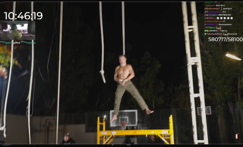 Magician Max Major and Kai Cenat’s Viral Hanging Prank Sparks Controversy. (Image Credit: Twitch @kaicenat)