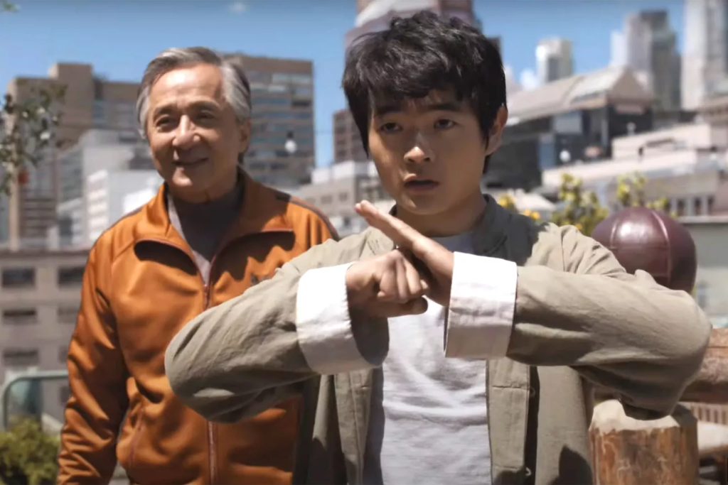 Karate Kid: Legends – Cobra Kai Ties In, Cast and Plot 1 Mr. Han (Jackie Chan) and Li Fong (Ben Wang) in Karate Kids: Legends trailer. (Image Credit: Sony)