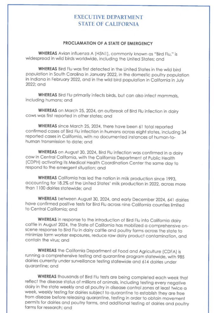 California Bird Flu: Governor Declares State Of Emergency 2 California Bird Flu outbreak has been declared State of Emergency by Governor Gavin Newsom earlier today.