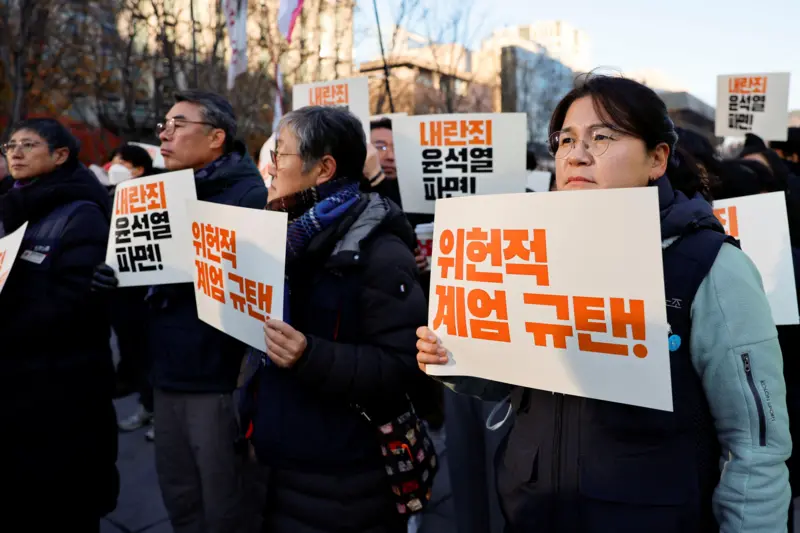 Why Did South Korea Martial Law Was Suddenly Declared? 6 Protests are starting again as the country wakes up hours after President Yoon lifted the South Korea martial law. (Image Credit: Reuters)
