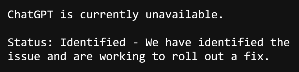 Is ChatGPT down ? Yes, as of the publishing of this article, ChatGPT has been down for 3 hours. Only giving the message "ChatGPT is currently unavailable when you tried to access the AI. (Image Source: OpenAI / ChatGPT)