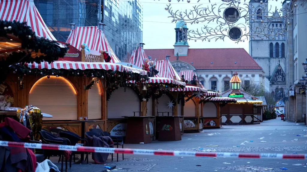 Tragedy Strikes Magdeburg: Germany Christmas Market Attack Leaves Five Dead. (Image Credit: Ebrahim Noroozi / AP)