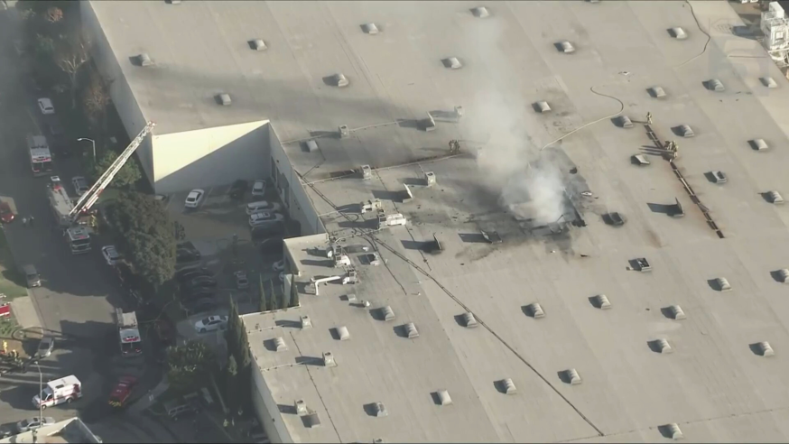 Plane Crash into Fullerton Warehouse: 2 Dead, 18 Injured 1 The roof of a furniture manufacturing facility where plane crash in Fullerton on Thursday, Jan. 2, 2024. (Image Credit: KTLA)
