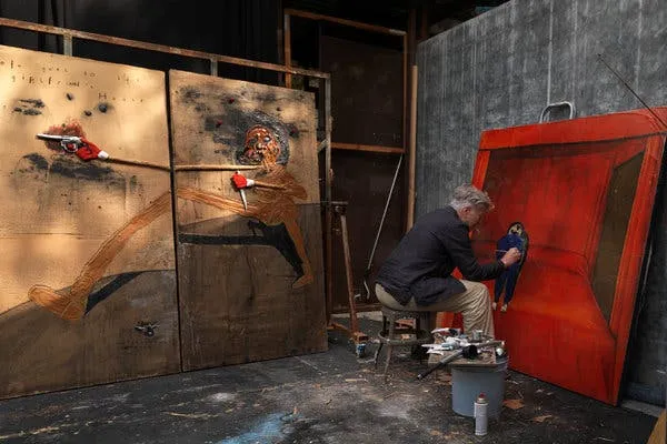 David Lynch at work in his studio in Los Angeles, California. (Image Credit: The New York Times)
