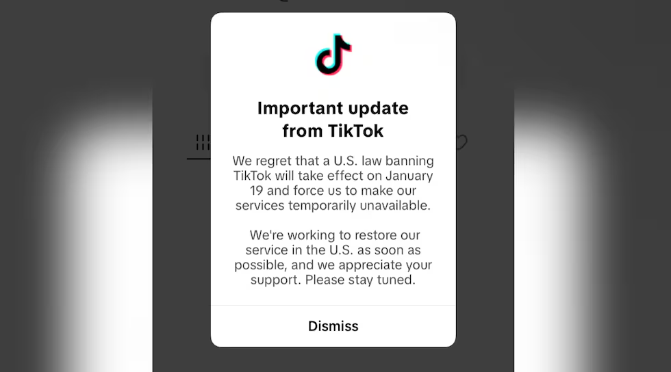 Is TikTok Back Thanks To Trump? Here's What You Need To Know 1 TikTok down message displaying to users in the U.S. regarding the TikTok ban.